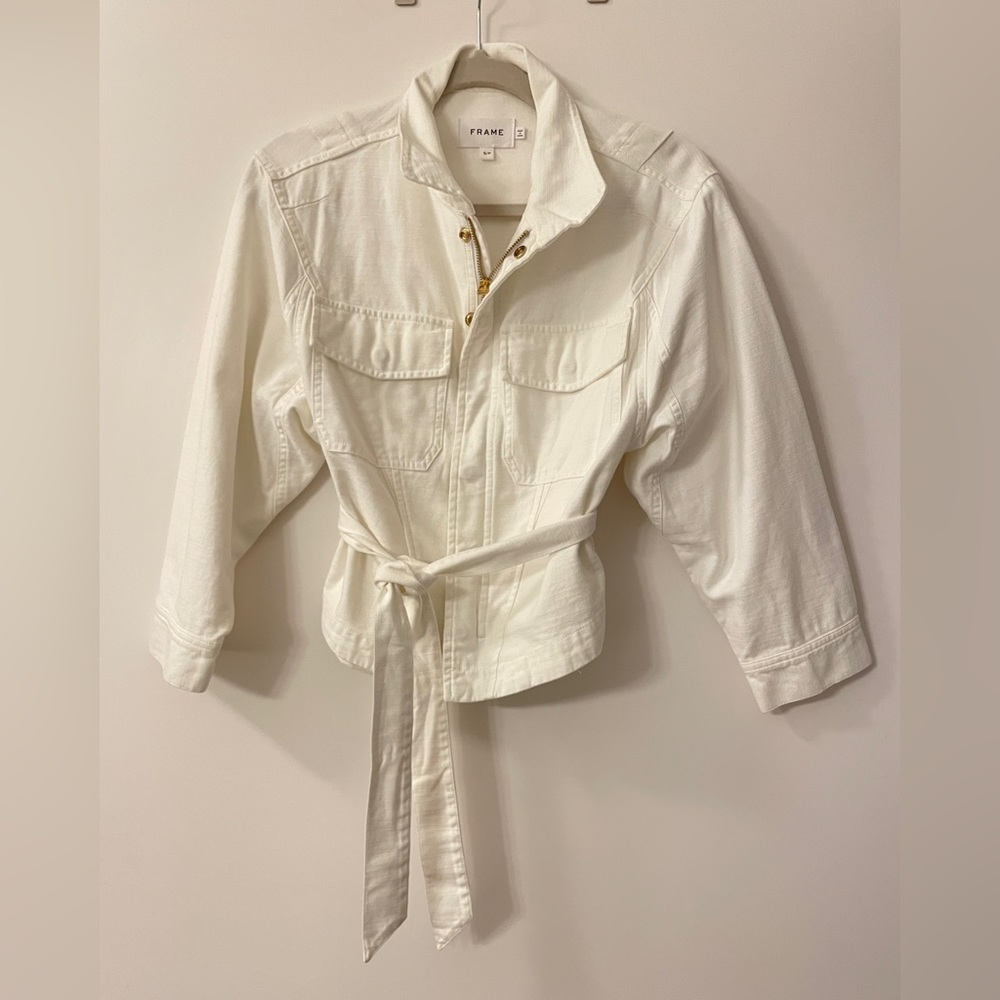 Frame white 100% cotton lightweight jacket